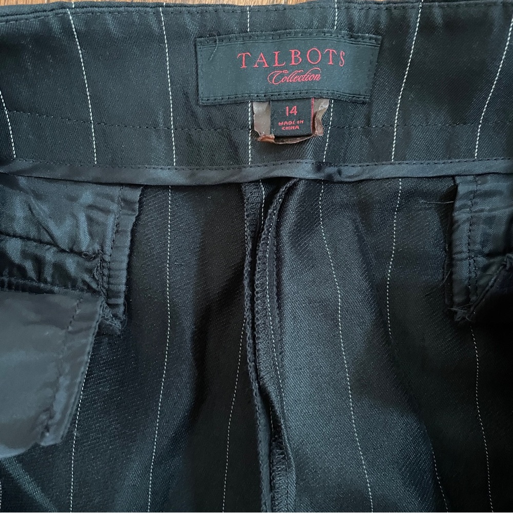 Talbots Black Pinstripe Trousers - Picture 2 of 2